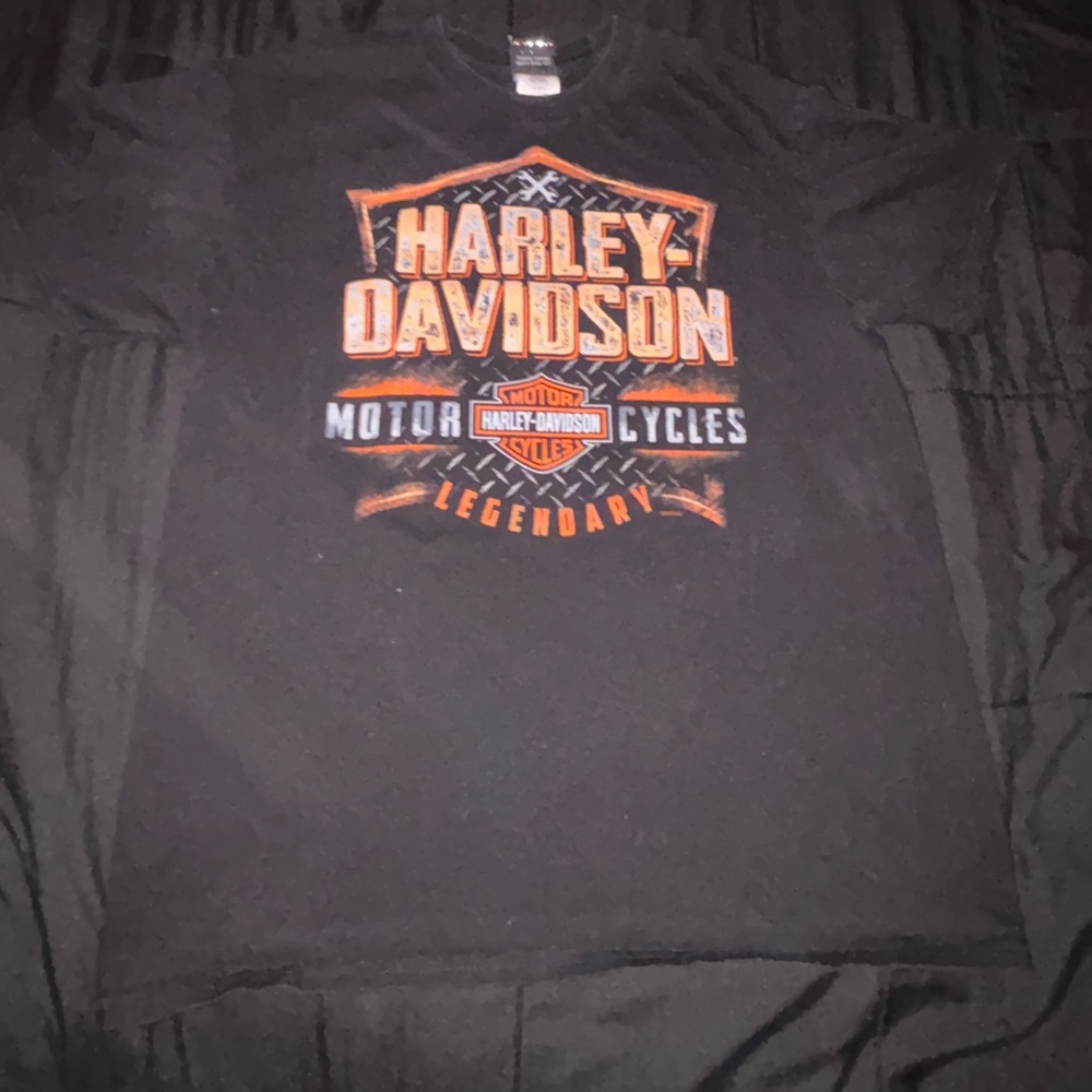 Harley Davidson black & orange shirt